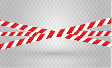 Isolated lines of insulation. Realistic warning tapes. Signs of danger. Vector illustration, isolated on a cellular background. Yellow colorのイラスト素材