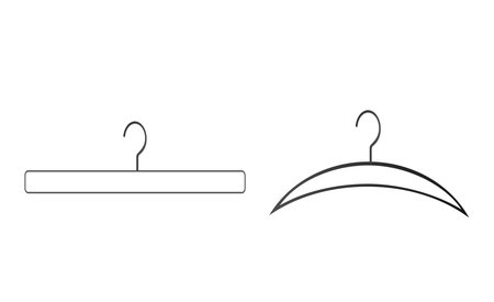 Realistic wooden hangers. For coats, sweaters, dresses, skirts, pants. Design template,layout for graphics, advertisingのイラスト素材