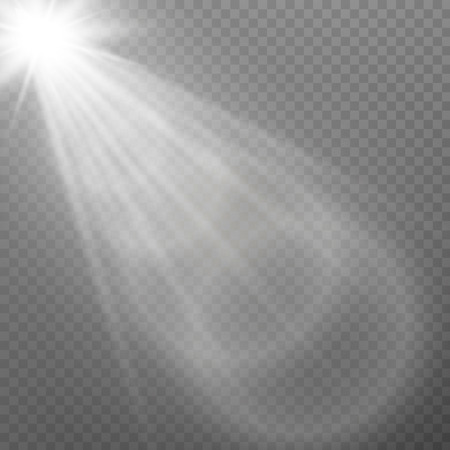 Vector transparent sunlight special lens flare light effect. Sun flash.のイラスト素材