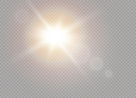 Vector transparent sunlight special lens flare light effect. Sun flash.のイラスト素材