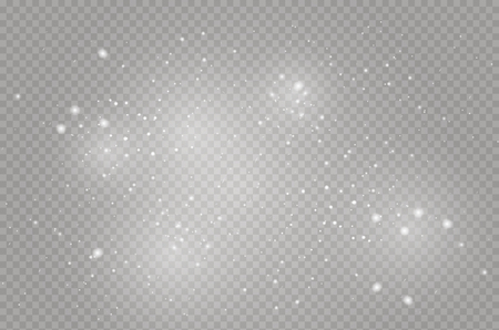 White sparks and golden stars glitter special light effect. Vector sparkles on transparent background. Christmas abstractのイラスト素材