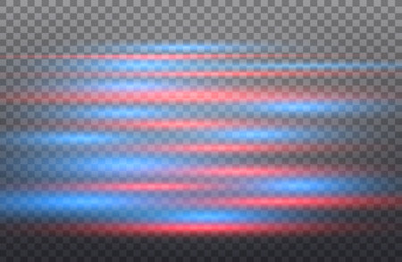 Vector red and blue special effect. Luminous stripes on a transparent background. Beautiful glow glow and spark.particle motion.のイラスト素材