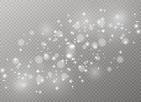 White sparks and golden stars glitter special light effect. Vector sparkles on transparent background. Christmas abstractのイラスト素材