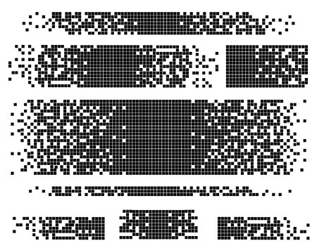 Dissolved filled square dotted vector icon with disintegration effect. Vector rectangle elements are grouped.のイラスト素材