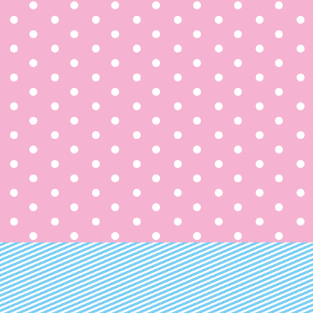 Vector background with hearts and dots. Pink background to decorate the maiden party. Paper design for a little princess. Bright pink abstract pattern for inviting kids. surprise dollのイラスト素材