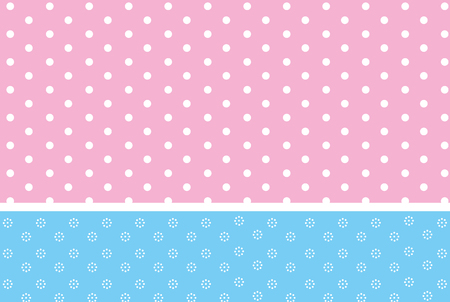 Vector background with hearts and dots. Pink background to decorate the maiden party. Paper design for a little princess. Bright pink abstract pattern for inviting kids. surprise dollのイラスト素材