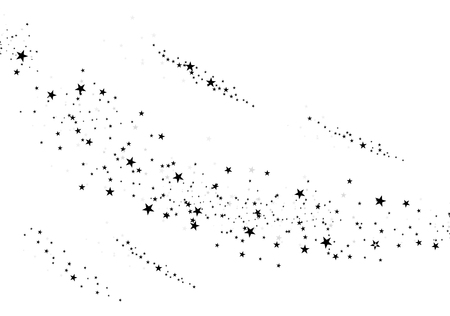 Stars on a white background. Black star shooting with an elegant star.Meteoroid, comet, asteroidのイラスト素材