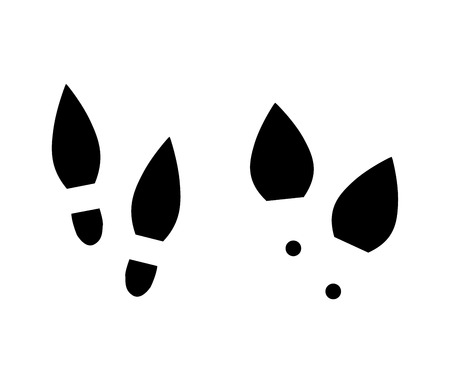 Human shoe sole feet. People silhouette follow the vector of the pedestrian route.Of the legs go along the crosswalk from the point. vector illustration.のイラスト素材