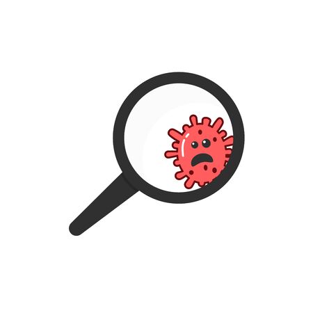 Viruses vector cartoon bacteria. bacterial infection or disease. Microbiology illustration set of emotional microorganisms.の写真素材