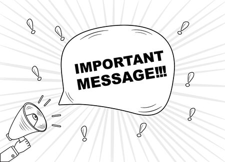 Megaphone banner with speech bubble of important announcement. Speaker. Banner for business, marketing and advertising. Vector illustrationのイラスト素材