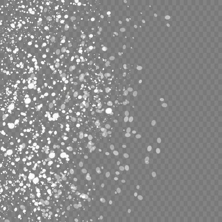 Dust white. White sparks and golden stars shine with special light. Vector sparkles on a transparent background. Christmas abstract pattern.のイラスト素材