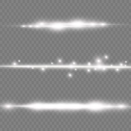 To center a bright flash. Transparent shining sun, bright flash. White glowing light explodes on a transparent background. Sparkling magical dust particles. Bright Star. Vector sparkles.のイラスト素材