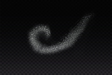 White sparks and  stars glitter special light effect. Vector sparkles on transparent background. Sparkling magic dust particlesのイラスト素材