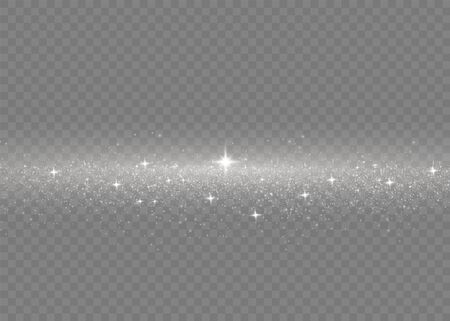 White sparks and golden stars glitter special light effect.のイラスト素材