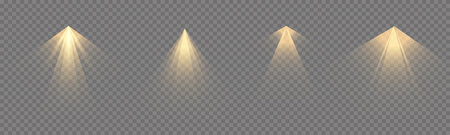 The yellow spotlight shines on the stage. light exclusive use lens flash light effect. abstract light from a lamp or spotlight. lighted scene. podium under the spotlight. vectorのイラスト素材