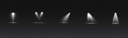 The spotlight shines on the stage. light exclusive use lens flash light effect. light from a lamp or spotlight. lighted scene. podium under the spotlight.のイラスト素材