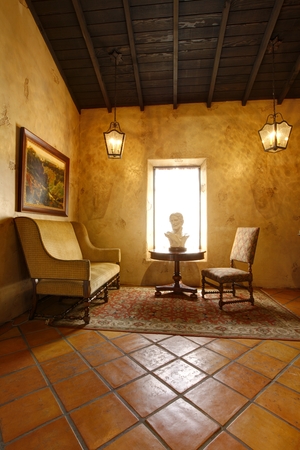Antique Room interior in Mormon Battalion Historic site, old town in San Diego. Californiaのeditorial素材