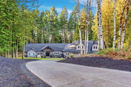 Beautiful large house with driveway, and garage.