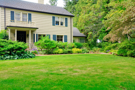 Beautiful historical home exterior around 150 years old, near Seattle
