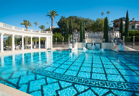 California, USA, November 19, 2008 Grand, luxurious swimming pool in Hearst Castle.のeditorial素材