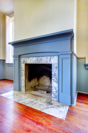 Antique fireplace with blue mental and white marble from 1856. Lakewood, WA. USAの写真素材