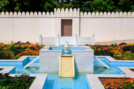 HAMILTON, NZ - FEBRUARY 25, 2015: Indian Char Bagh Garden in Hamilton Gardens.