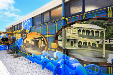 Murals on the Waipu toilets, Northland, New Zealand .のeditorial素材