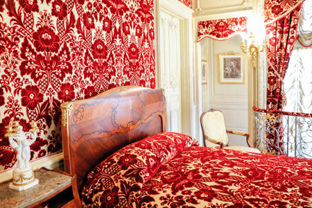 ASHEVILLE, NORTH CAROLINA - MARCH 4, 2017: The Biltmore house. The Louis XV Room features liberal doses of gold and silk, making this room literally shine on a sunny morning.のeditorial素材