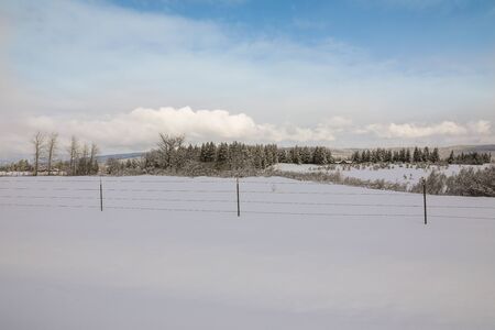 Winter American small town covered in snow in the mountains close to Seattle.の写真素材