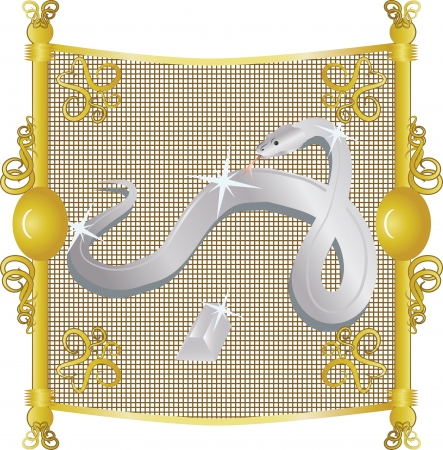sign of year of a snake elements metalのイラスト素材