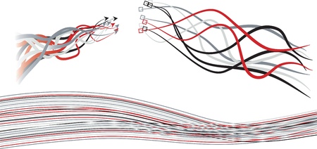 Multi-colored wires and the abstract lines for a bannerのイラスト素材