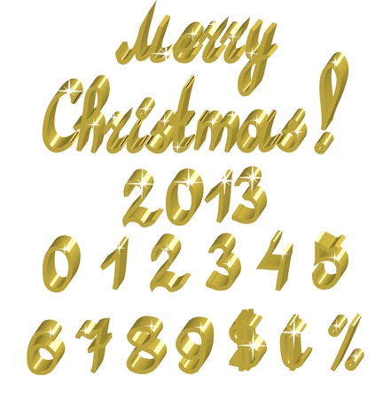 volume numbers, signs and inscription Merry Christmasのイラスト素材
