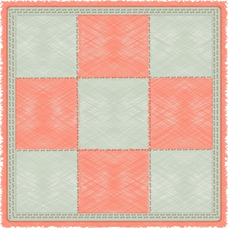 vintage checkered rug in gray and pink cellのイラスト素材