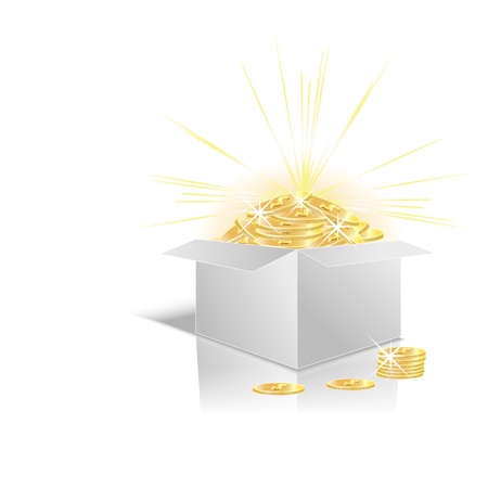 Mail-order box with moneyのイラスト素材