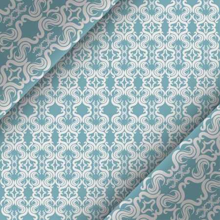 ornate vintage background. Blue and Whiteのイラスト素材