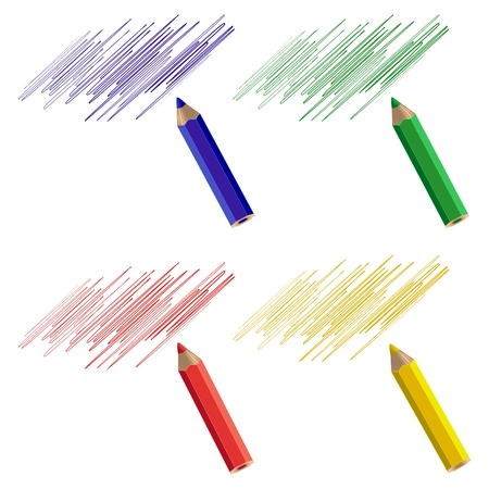 A set of four pencil samples. Vector illustration.のイラスト素材