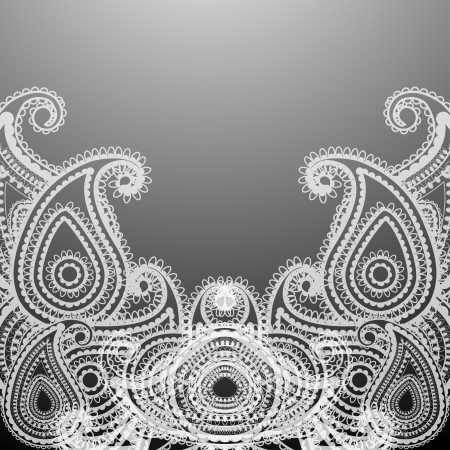 Delicate card or invitation with paisley on Indian grounds  Vector illustration のイラスト素材