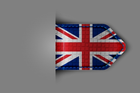Flag of the United Kingdom of Great Britain in the form of a glossy textured label or bookmark. Vector illustration.のイラスト素材
