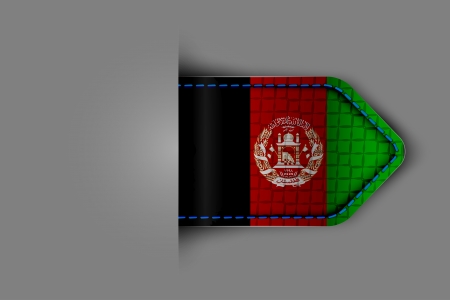 Flag of Afghanistan in the form of a glossy textured label or bookmark  Vector illustration のイラスト素材