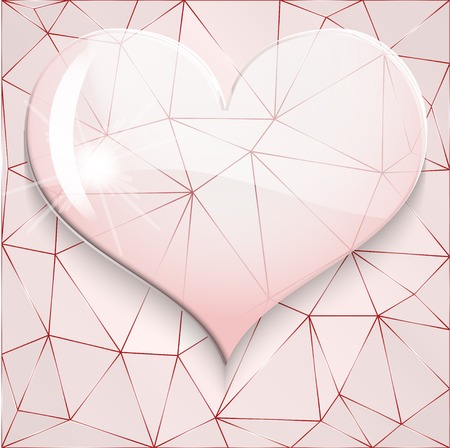Background of glass heart on diamond background. Vector illustration.のイラスト素材