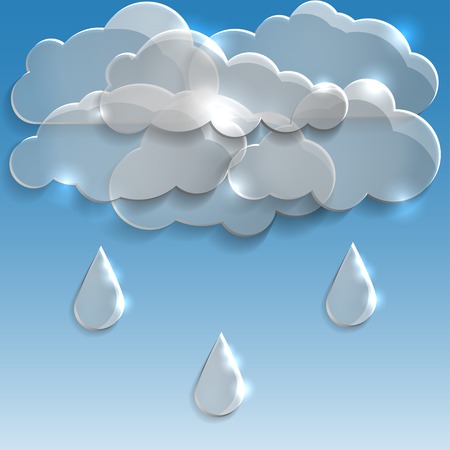 Glass clouds with rain  Spring background  Vector illustration のイラスト素材