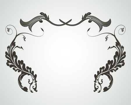 Vintage floral frameのイラスト素材