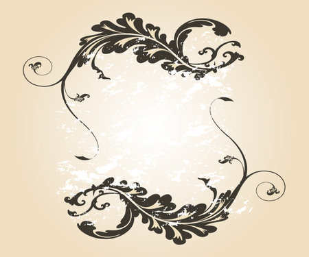 Stylish vintage floral frameのイラスト素材