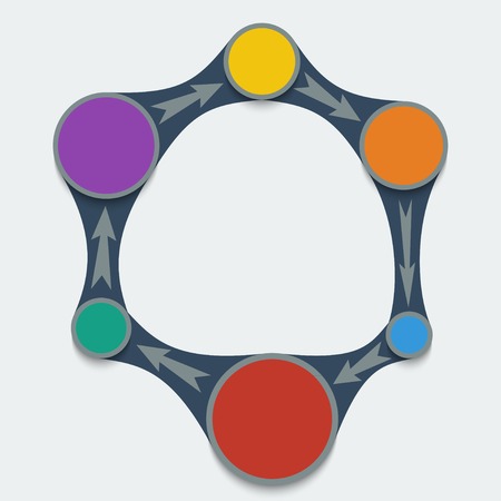 Infographics template. Colored pie chart in metaball style. のイラスト素材