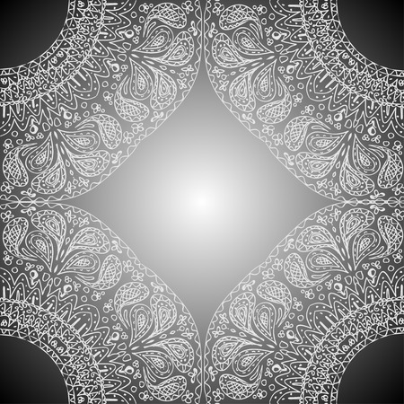 Four of the mandala parts at the corners with space for text in centerのイラスト素材