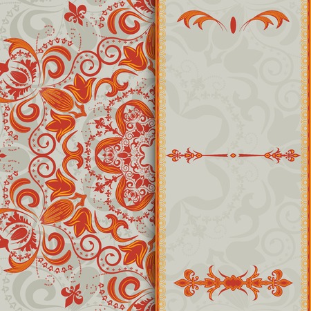 Beautiful invitation card with bright floral pattern. のイラスト素材