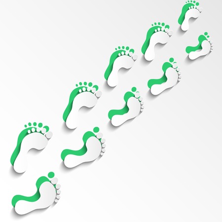 Abstract light background with prints of a human foot.  のイラスト素材