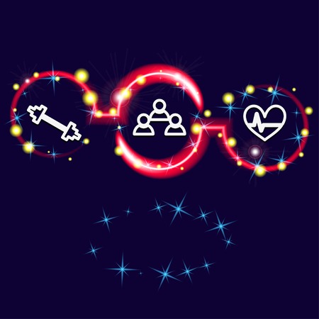 Background fitness. Concept of healthy lifestyle. Sport strengthens health. Vector illustration.のイラスト素材