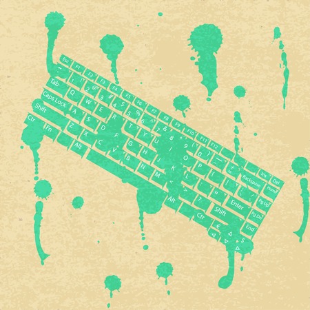 Green concept keyboard background.のイラスト素材