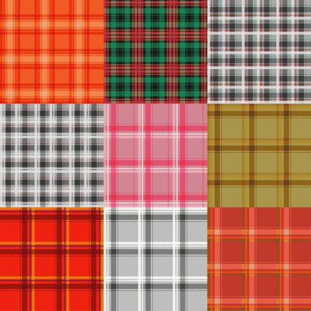 Plaid varicolored pattern collection. のイラスト素材